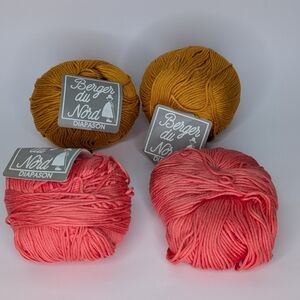 NWT. Yarn Set - Pink and Gold. Four Balls